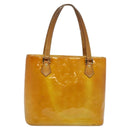 LOUIS VUITTON Monogram Vernis Houston Hand Bag Beige M91004 LV Auth 120112-13