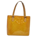 LOUIS VUITTON Monogram Vernis Houston Hand Bag Beige M91004 LV Auth 120112-2