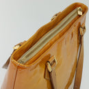 LOUIS VUITTON Monogram Vernis Houston Hand Bag Beige M91004 LV Auth 120112-6