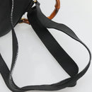 GUCCI Bamboo Backpack Suede Black Gold Auth 120117-15