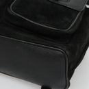 GUCCI Bamboo Backpack Suede Black Gold Auth 120117-16