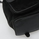 GUCCI Bamboo Backpack Suede Black Gold Auth 120117-17