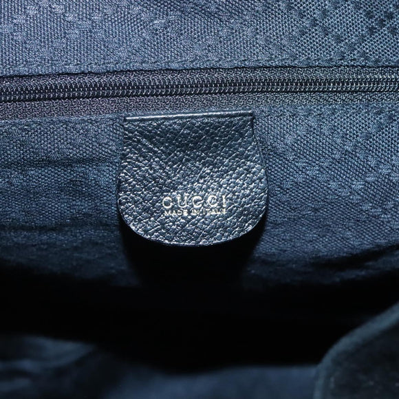 GUCCI Bamboo Backpack Suede Black Gold Auth 120117