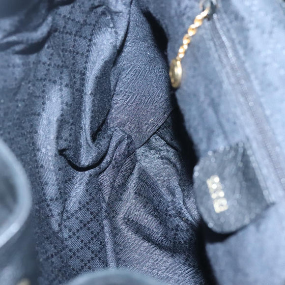 GUCCI Bamboo Backpack Suede Black Gold Auth 120117