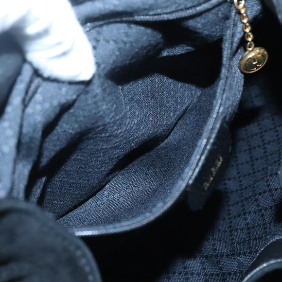 GUCCI Bamboo Backpack Suede Black Gold Auth 120117