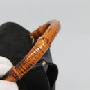 GUCCI Bamboo Backpack Suede Black Gold Auth 120117-7