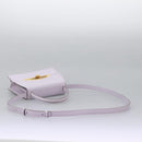 CELINE Hand Bag Leather 2way Purple Gold Auth 120119-9