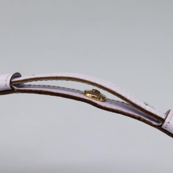 CELINE Hand Bag Leather 2way Purple Gold Auth 120119