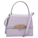 CELINE Hand Bag Leather 2way Purple Gold Auth 120119-1