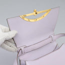 CELINE Hand Bag Leather 2way Purple Gold Auth 120119-21