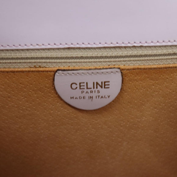 CELINE Hand Bag Leather 2way Purple Gold Auth 120119