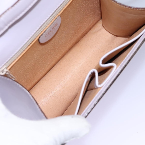 CELINE Hand Bag Leather 2way Purple Gold Auth 120119