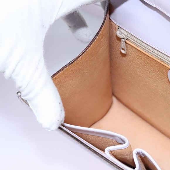 CELINE Hand Bag Leather 2way Purple Gold Auth 120119