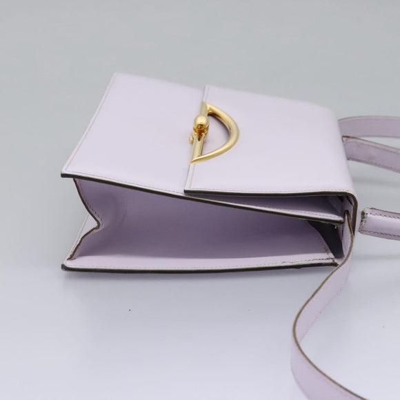 CELINE Hand Bag Leather 2way Purple Gold Auth 120119