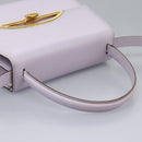 CELINE Hand Bag Leather 2way Purple Gold Auth 120119-14