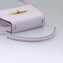 CELINE Hand Bag Leather 2way Purple Gold Auth 120119-6