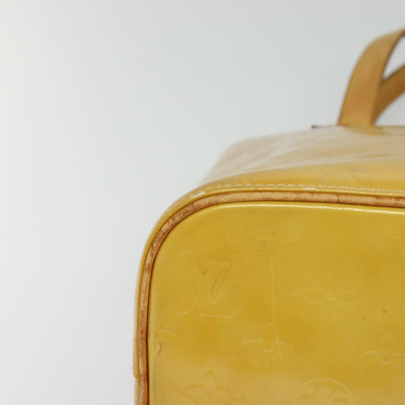 LOUIS VUITTON Monogram Vernis Houston Hand Bag Beige M91004 LV Auth 120122