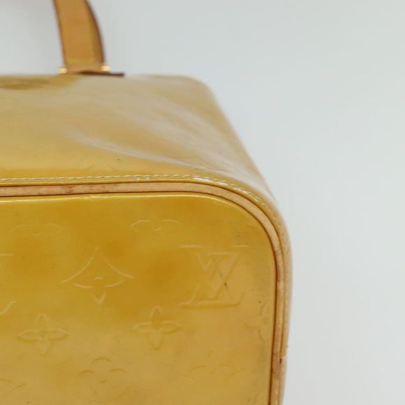 LOUIS VUITTON Monogram Vernis Houston Hand Bag Beige M91004 LV Auth 120122