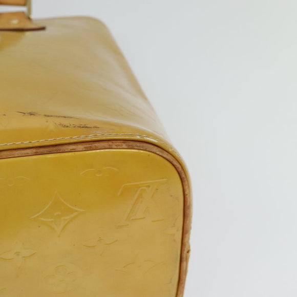 LOUIS VUITTON Monogram Vernis Houston Hand Bag Beige M91004 LV Auth 120122