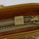LOUIS VUITTON Monogram Vernis Houston Hand Bag Beige M91004 LV Auth 120122-17