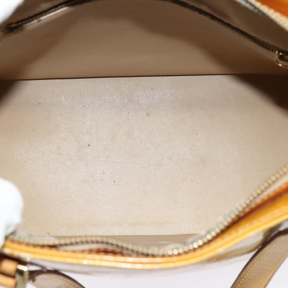 LOUIS VUITTON Monogram Vernis Houston Hand Bag Beige M91004 LV Auth 120122