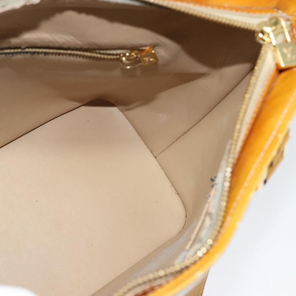 LOUIS VUITTON Monogram Vernis Houston Hand Bag Beige M91004 LV Auth 120122
