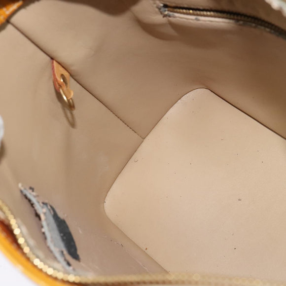 LOUIS VUITTON Monogram Vernis Houston Hand Bag Beige M91004 LV Auth 120122