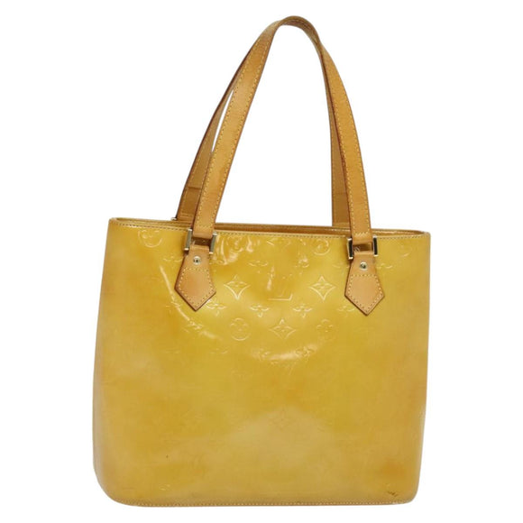 LOUIS VUITTON Monogram Vernis Houston Hand Bag Beige M91004 LV Auth 120122