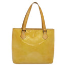 LOUIS VUITTON Monogram Vernis Houston Hand Bag Beige M91004 LV Auth 120122-13
