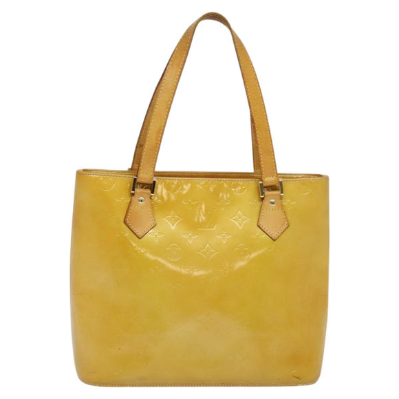 LOUIS VUITTON Monogram Vernis Houston Hand Bag Beige M91004 LV Auth 120122