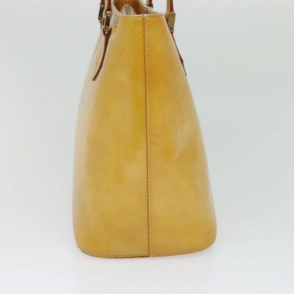 LOUIS VUITTON Monogram Vernis Houston Hand Bag Beige M91004 LV Auth 120122