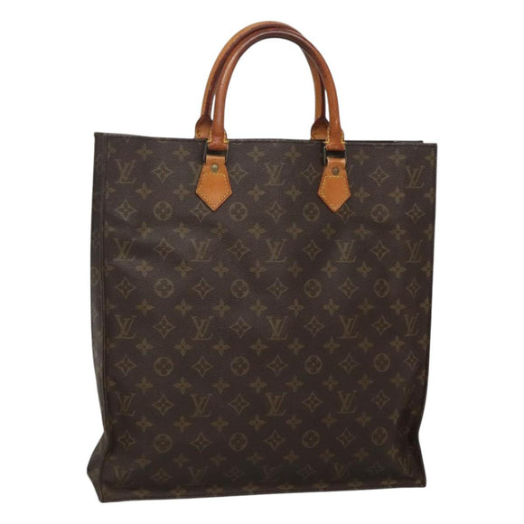 LOUIS VUITTON Monogram Sac Plat Hand Bag M51140 LV Auth 120123