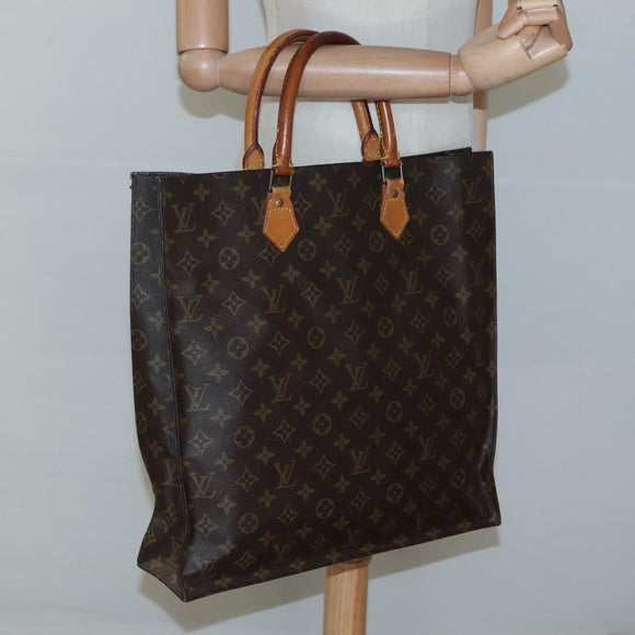 LOUIS VUITTON Monogram Sac Plat Hand Bag M51140 LV Auth 120123