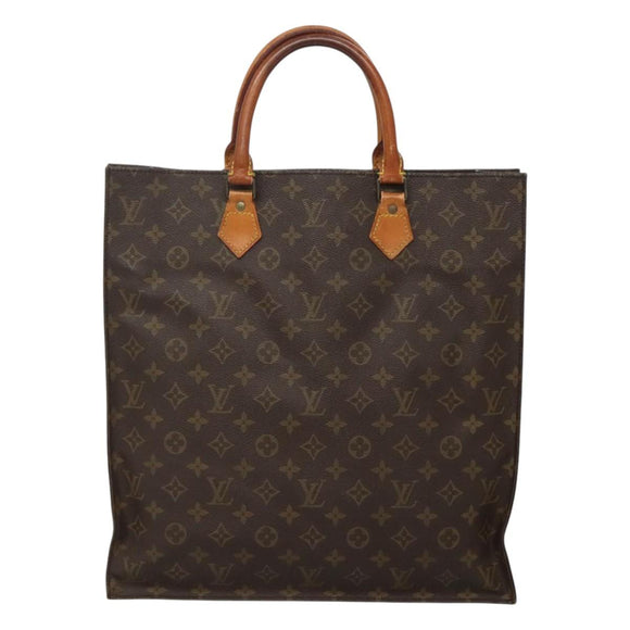 LOUIS VUITTON Monogram Sac Plat Hand Bag M51140 LV Auth 120123