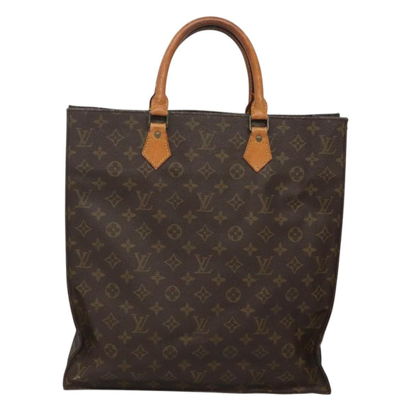 LOUIS VUITTON Monogram Sac Plat Hand Bag M51140 LV Auth 120123