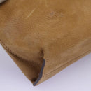 CELINE Shoulder Bag Suede Brown Gold Auth 120125-9