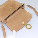 CELINE Shoulder Bag Suede Brown Gold Auth 120125-19