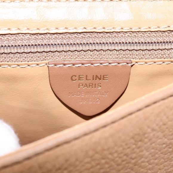 CELINE Shoulder Bag Suede Brown Gold Auth 120125