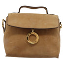 CELINE Shoulder Bag Suede Brown Gold Auth 120125-13