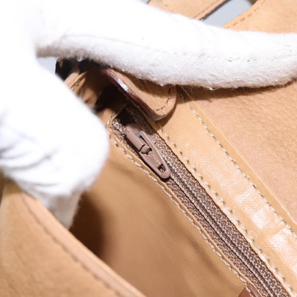 CELINE Shoulder Bag Suede Brown Gold Auth 120125