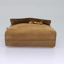 CELINE Shoulder Bag Suede Brown Gold Auth 120125-5