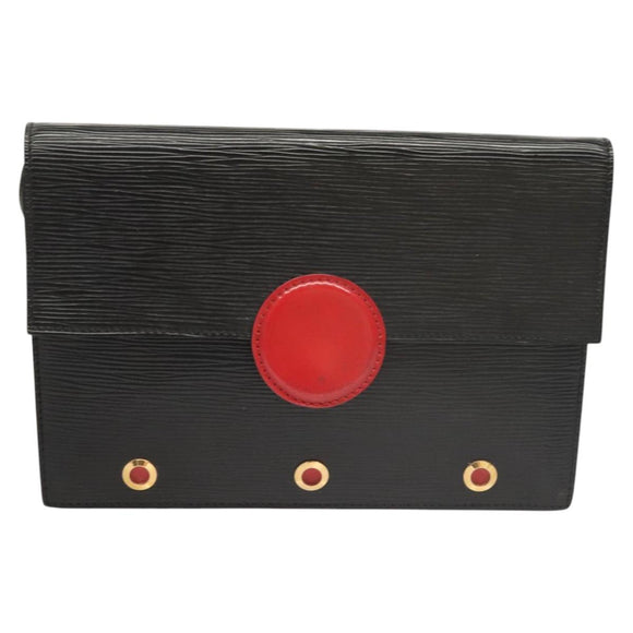 LOUIS VUITTON Epi Hublot Shoulder Bag Black Red M52557 LV Auth 120129