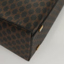 CELINE Macadam Canvas Hand Bag PVC Leather 2way Black Gold Auth 120130-15