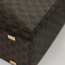 CELINE Macadam Canvas Hand Bag PVC Leather 2way Black Gold Auth 120130-16