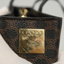 CELINE Macadam Canvas Hand Bag PVC Leather 2way Black Gold Auth 120130-10