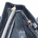 CELINE Macadam Canvas Hand Bag PVC Leather 2way Black Gold Auth 120130-19