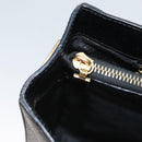 CELINE Macadam Canvas Hand Bag PVC Leather 2way Black Gold Auth 120130-23