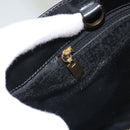 CELINE Macadam Canvas Hand Bag PVC Leather 2way Black Gold Auth 120130-25
