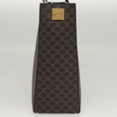 CELINE Macadam Canvas Hand Bag PVC Leather 2way Black Gold Auth 120130-4