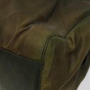 PRADA Chain Shoulder Bag Nylon Khaki Silver Auth 120140-9